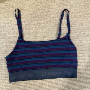 Outdoor Voices Multicolor Striped Bra